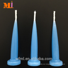 Inspección gratuita Múltiples colores disponibles Velas de cumpleaños con forma de bala azul claro para pastel